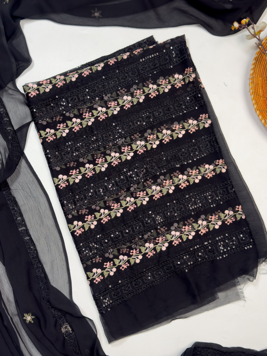 Fehm Chiffon Embroidered Unstitched 3-Piece Suit