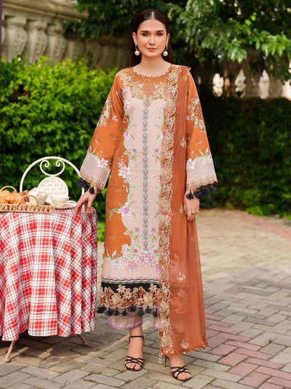 Parishay Ivy Bloom Viscose Embroidered Stitched 3-Piece Suit-IW-12