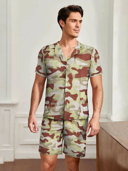 Jupiter Printed Holiday Stone Camo Twin Set-13718