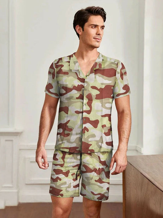 Jupiter Printed Holiday Stone Camo Twin Set-13718
