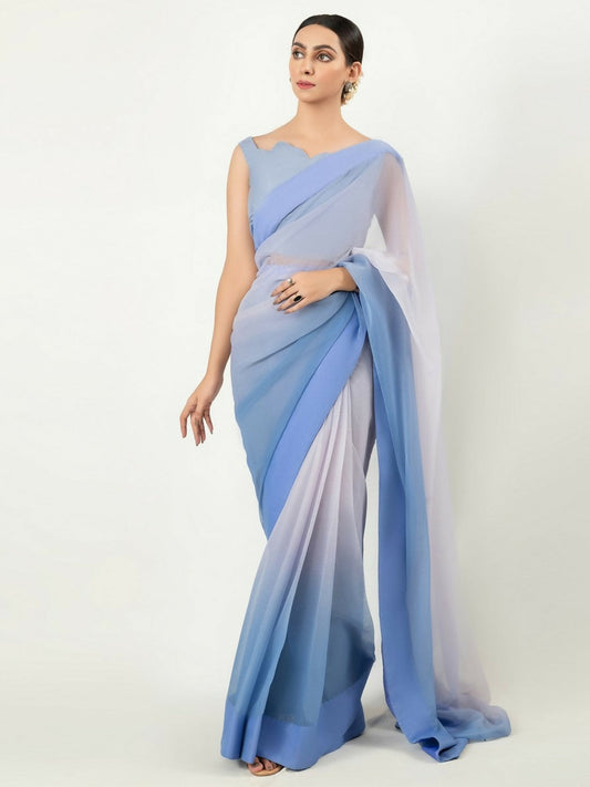 Imran Aftab Chiffon Printed Unstitched Saree-IASC 16