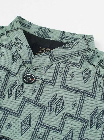 Velvour Boys Jacquard Printed Waistcoat-VW06-B