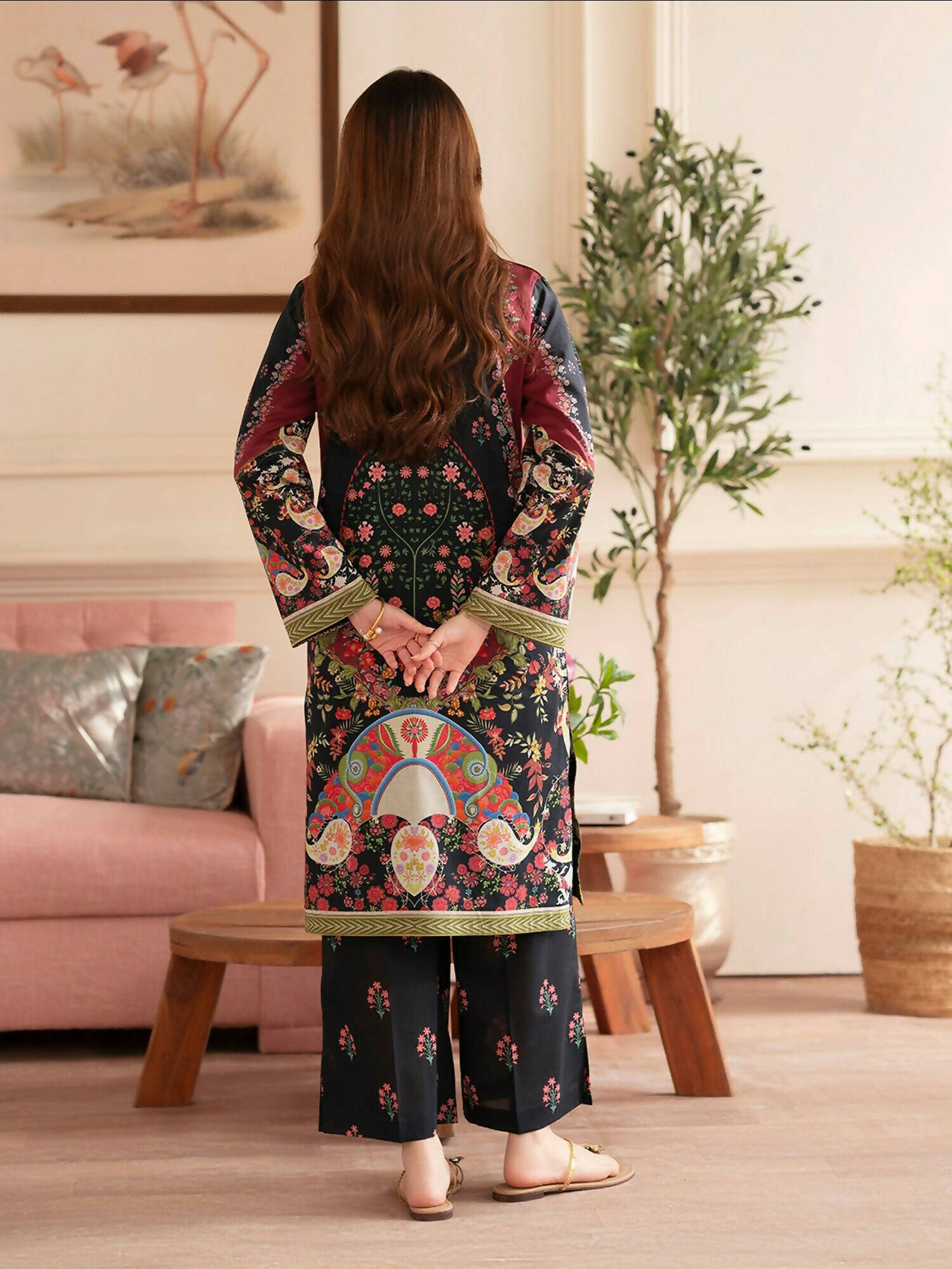 Mahnur Noir Lawn'26 Printed Co-Ord Set-N-08