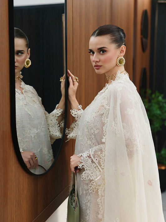 Qalamkar Chikankari Eid Edit'26 Lawn Embroidered Unstitched 3-Piece Suit-CM-04 Zimal