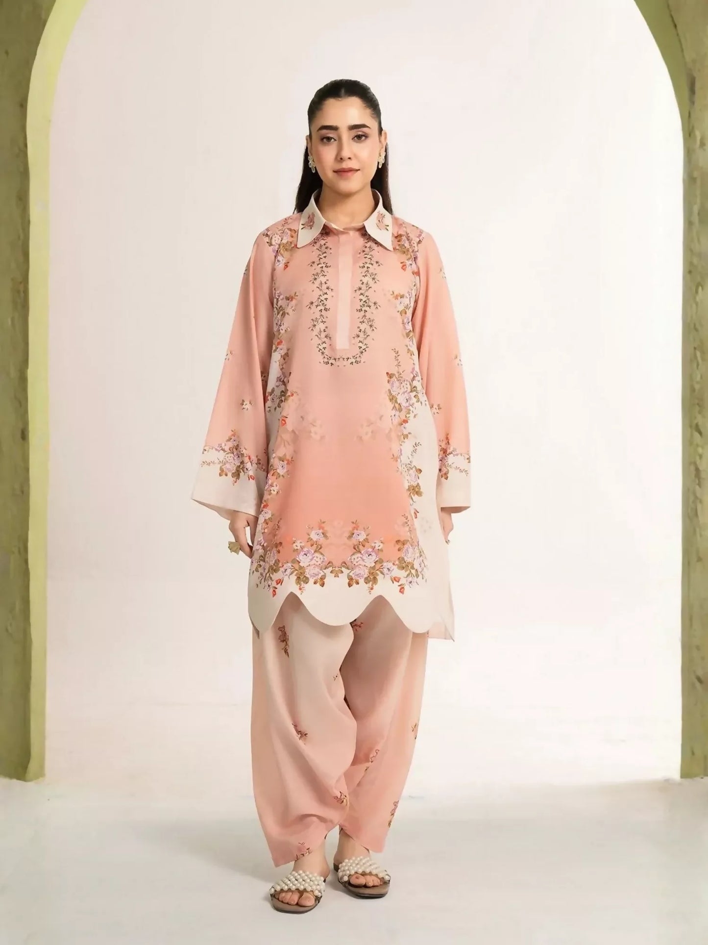 Panache Apparel Dear Summer Silk Lawn Printed Stitched Suit-Petal Play