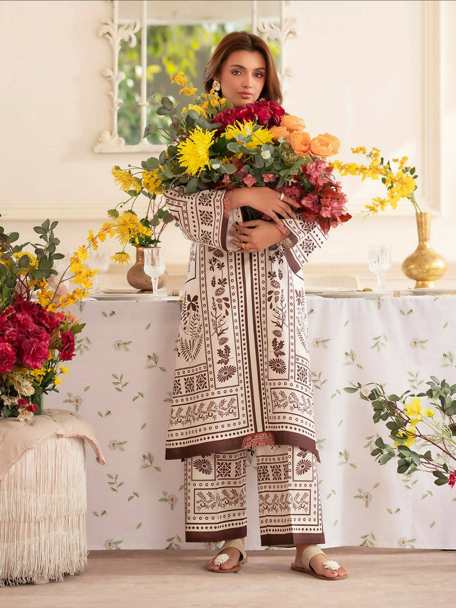 Mahnur Noir Lawn'26 Printed Co-Ord Set-N-03