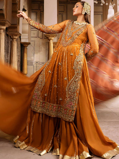 Shiza Hassan Shehnai Net Embellished Stitched 4-Piece Suit-Dina