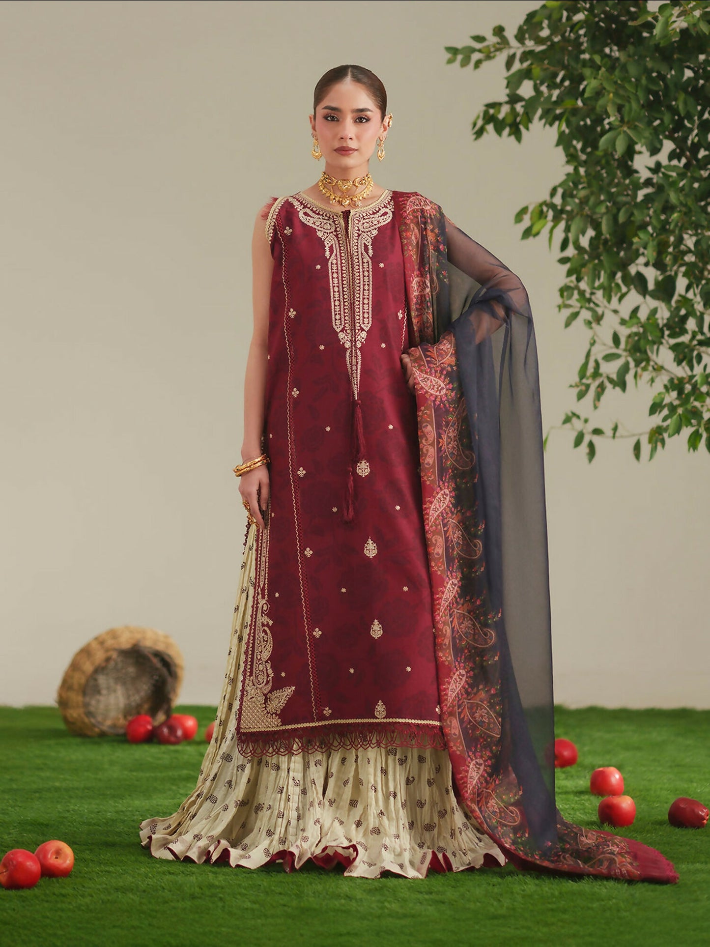 Binilyas Jojo Summer'26 Lawn Embroidered Unstitched 3-Piece Suit-84B