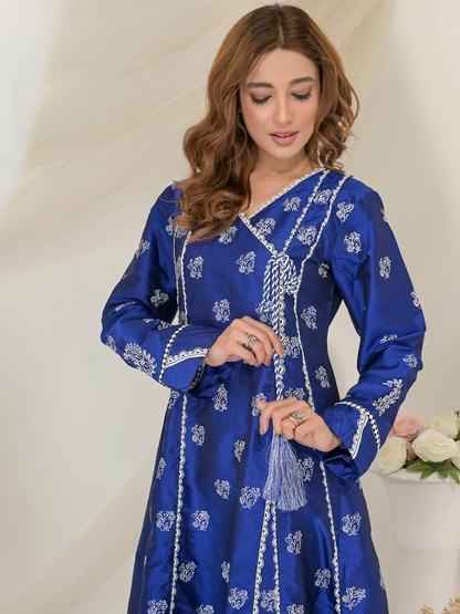 Ruby's Couture Gul-Bahar Silk Printed Anarkali-Murad