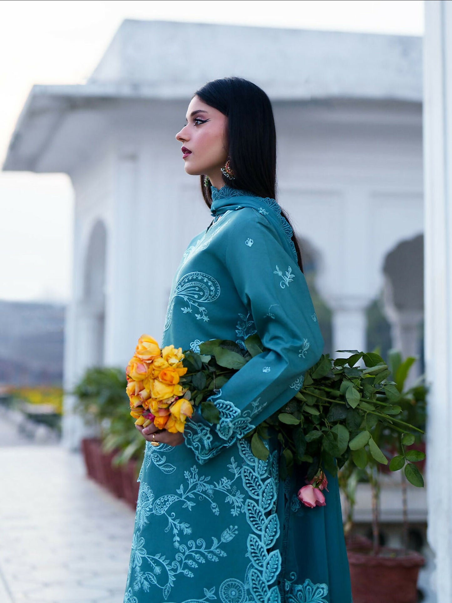 Mahnur Gul Luxury Lawn'26 Embroidered Stitched 3-Piece Suit-G-009