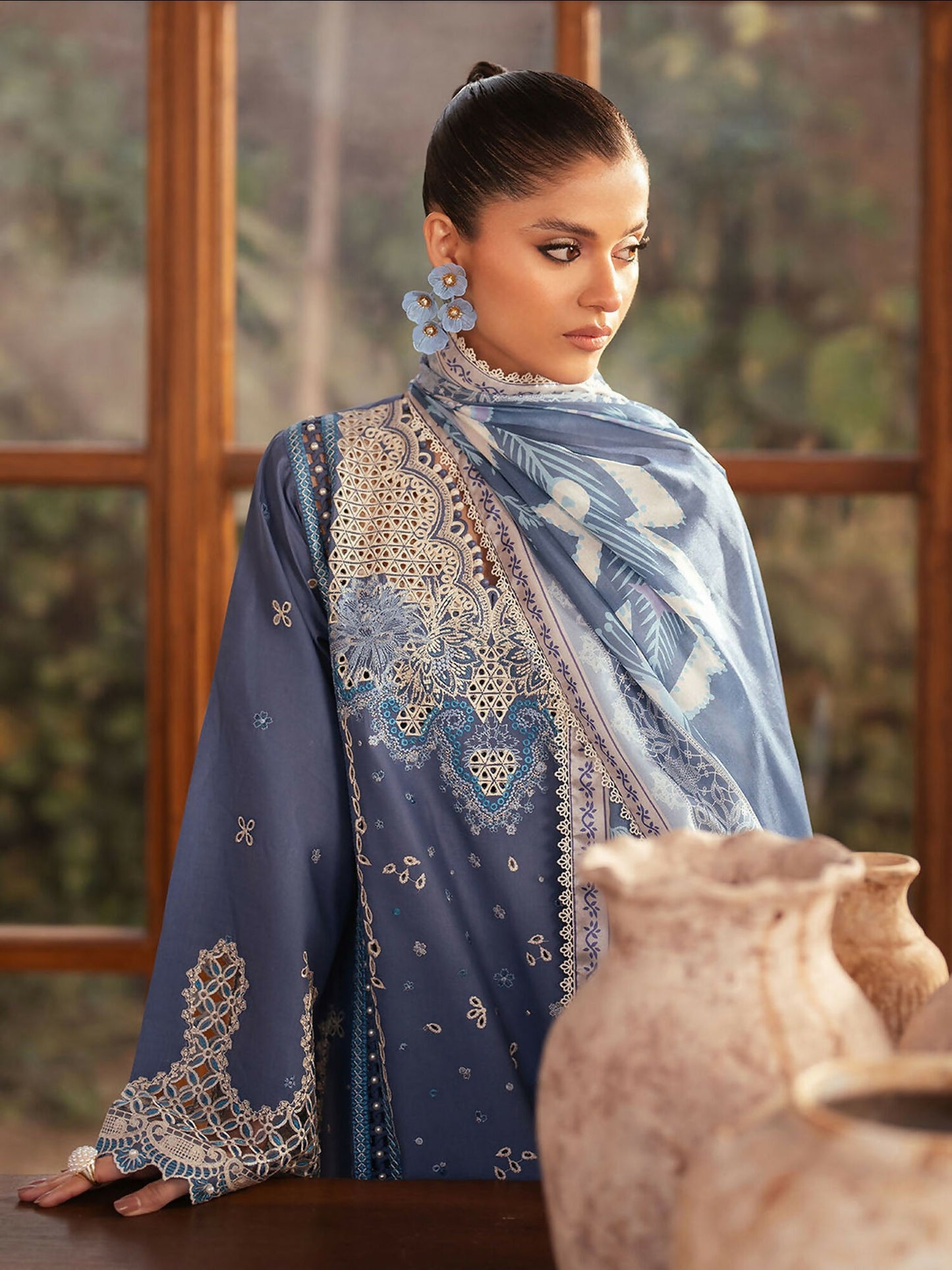 Binilyas Mehroze Lawn Embroidered Stitched 3-Piece Suit-91-A