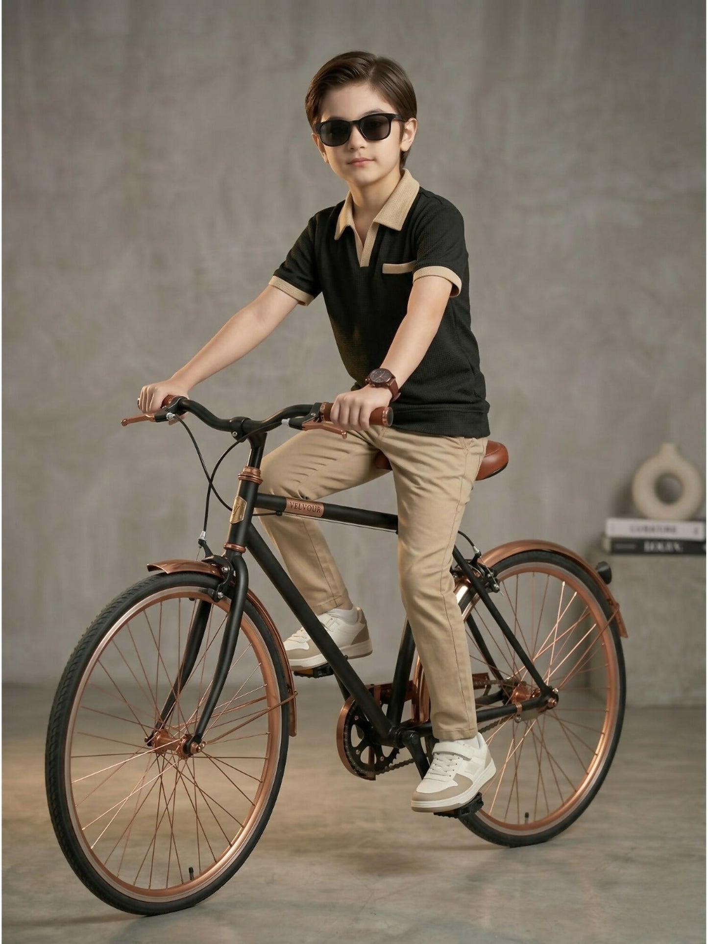 Velvour Boys Polyester Polo Shirt-VP27-B