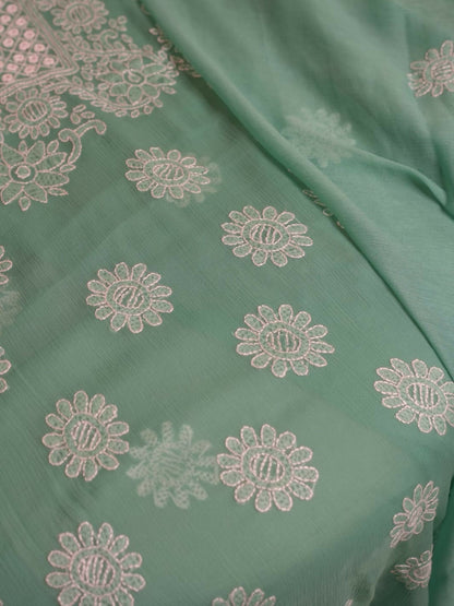 AB Hand Embroideries Chiffon Embroidered Unstitched 2-Piece Suit