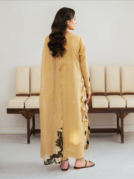 Mahnur Sera Pret'26 Jacquard Lawn Embroidered Stitched 3-Piece Suit-SP-04