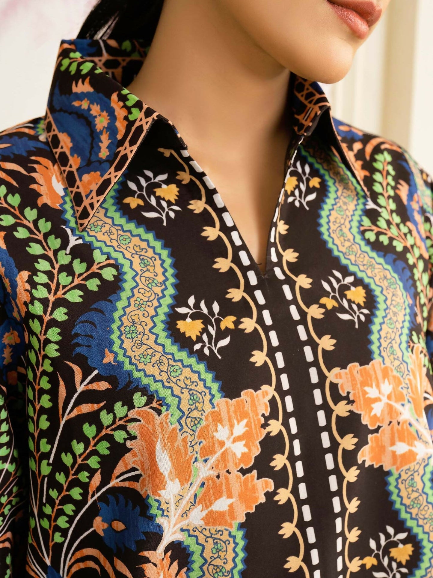 Allure By IH Salina Lawn Silk Printed Co-Ord Set-Gina