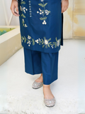 HU Studios Soléa Collection Lawn Cotton Embroidered Stitched 2-Piece Suit-Sapphire Bloom