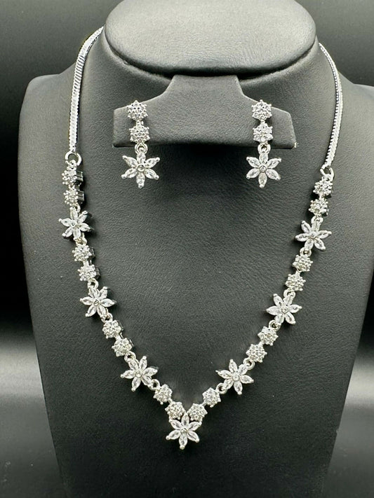 H&A Jewellery One Carat Silver Rhodium Plated Jewellery Set