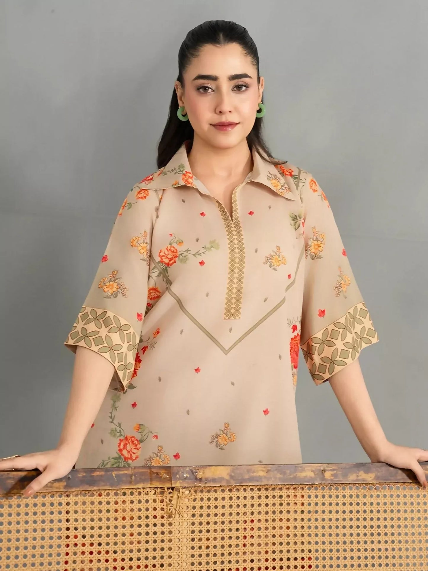 Panache Apparel Dear Summer Silk Lawn Printed Co-Ord Set-Verdant