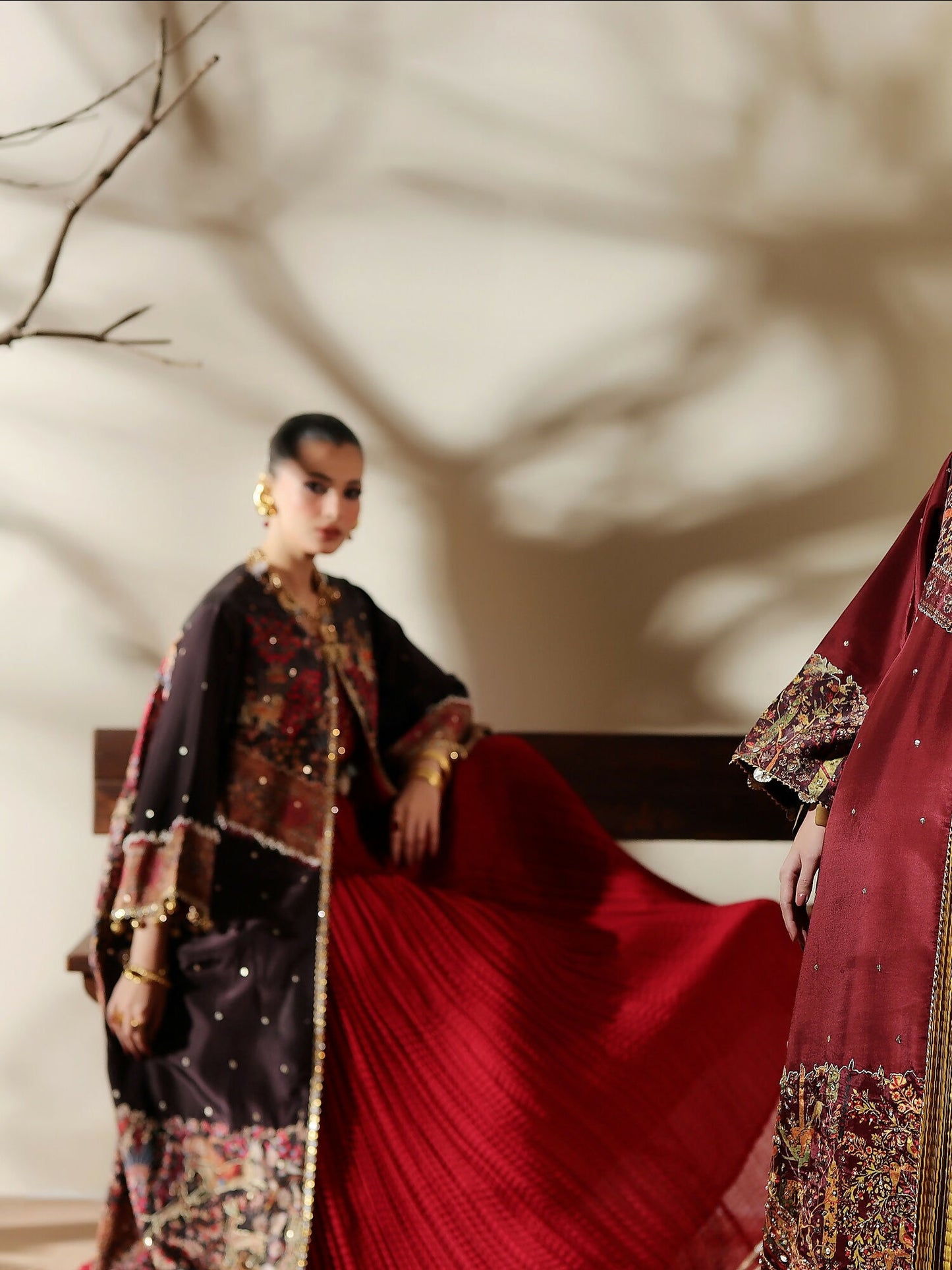 Shiza Hassan The Royal Affair Tusser Silk Embellished Pishwas-Eternal Empress