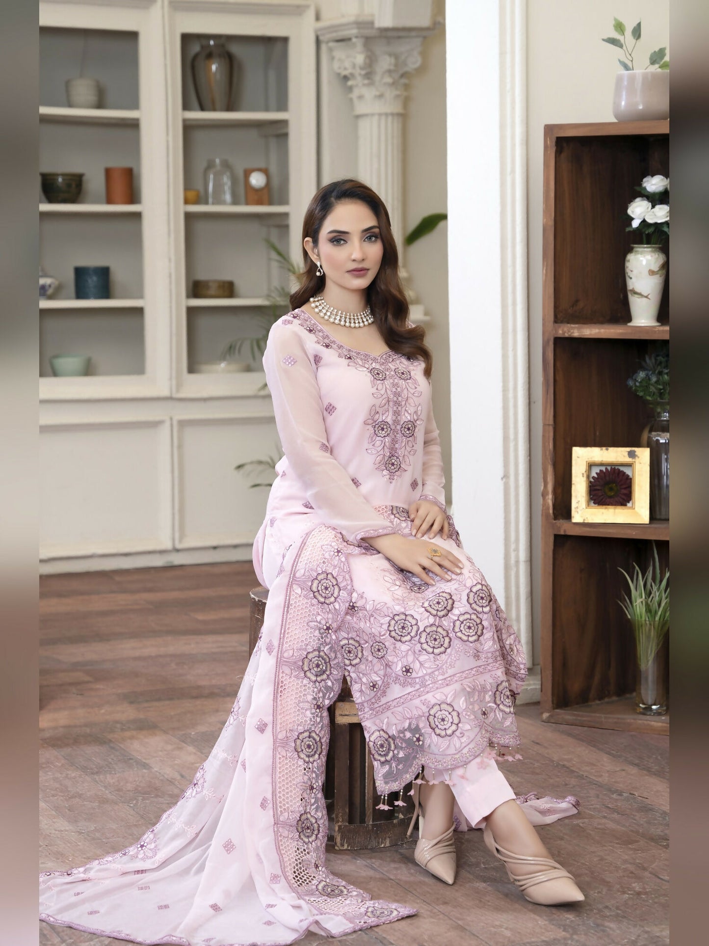 Noori Chiffon Embroidered Unstitched 3-Piece Suit