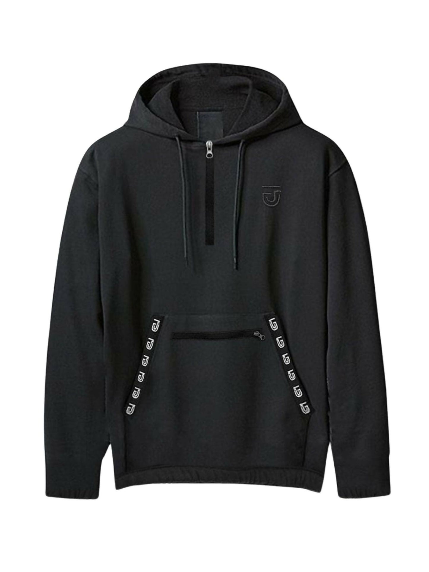 Grey,Black,Maroon and Green Jupiter High Zip Neck Unisex Hoodie-13228