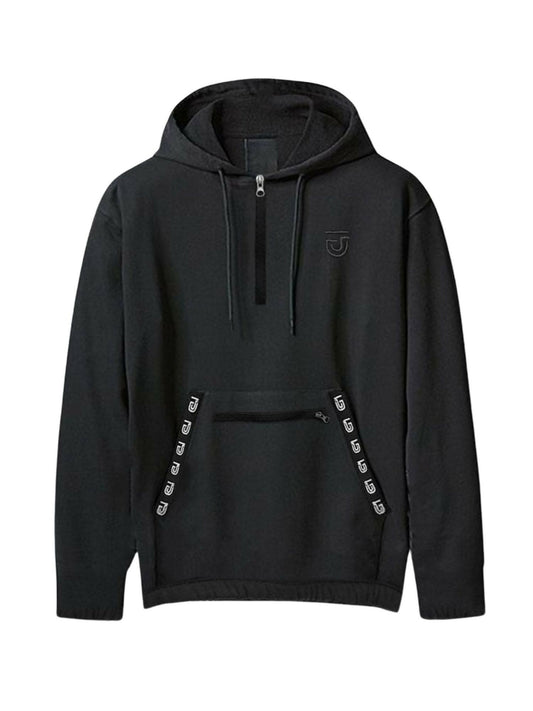 Grey,Black,Maroon and Green Jupiter High Zip Neck Unisex Hoodie-13228