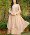 Manahil Arts Chiffon Embroidered Stitched 3-Piece Suit-Kurti 122-Divine-Peach