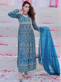 Manahil Arts Chiffon Embroidered Stitched 3-Piece Suit-Kurti 105-Zinc