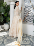 Manahil Arts Chiffon Embroidered Stitched 3-Piece Suit-Kurti 105-Off White