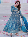 Manahil Arts Chiffon Embroidered Stitched 3-Piece Suit-Kurti 105-Zinc
