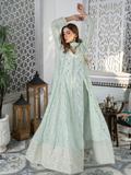 Manahil Arts Chiffon Embroidered Stitched 3-Piece Suit-Kurti 099-Aqua