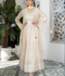 Manahil Arts Chiffon Embroidered Stitched 3-Piece Suit-Kurti 105-Off White