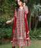 Manahil Arts Chiffon Embroidered Stitched 3-Piece Suit-Kurti 122-Maroon