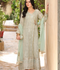 Manahil Arts Chiffon Embroidered Stitched 3-Piece Suit-Kurti 122-Mint Green