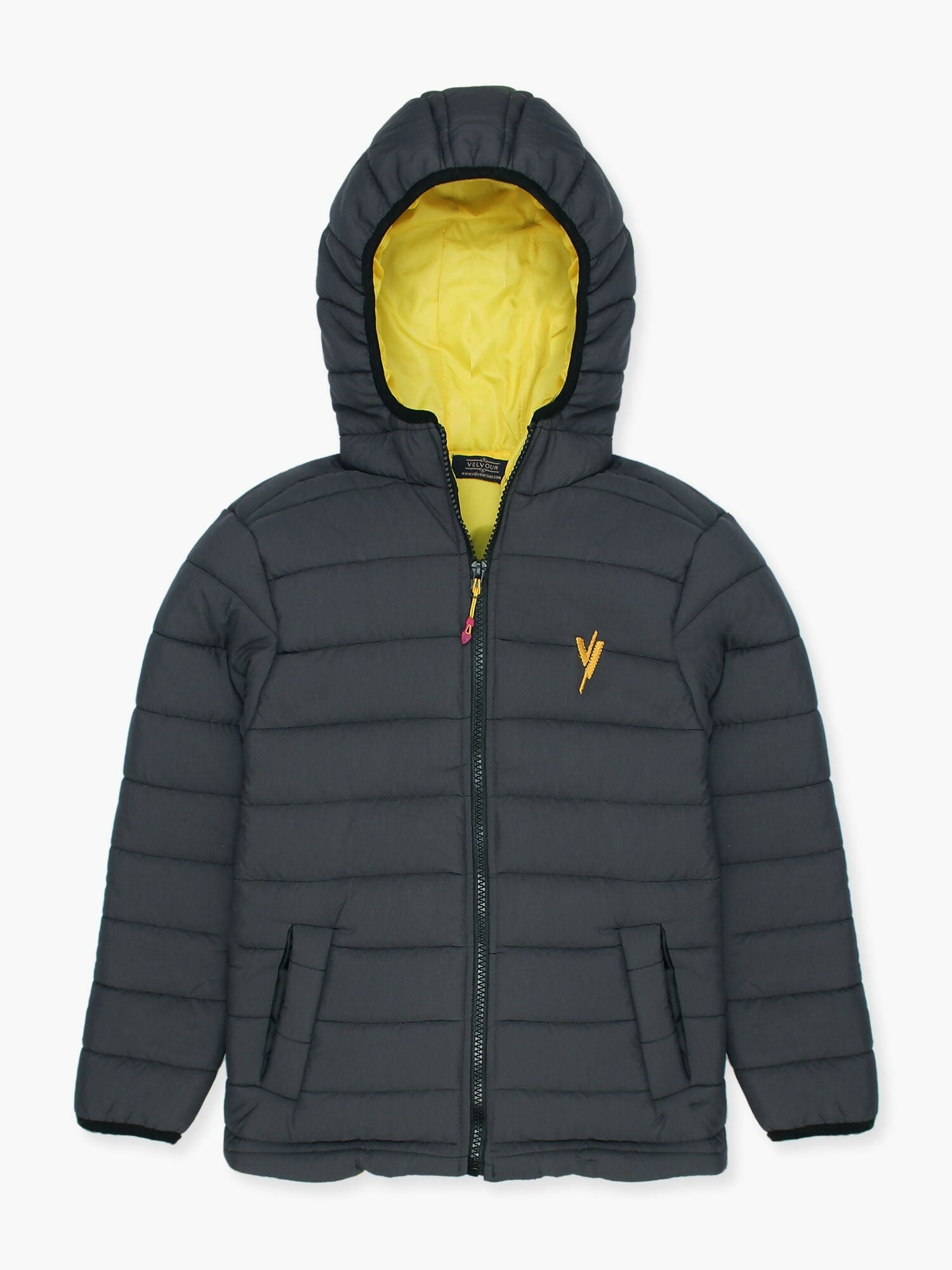 Grey Velvour Puffer Jacket- VJ20-B