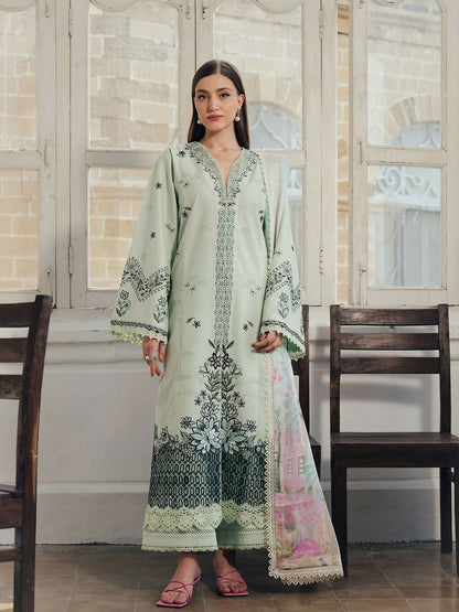 Afrozeh Day Break'26 Lawn Embroidered Unstitched 3-Piece Suit-Dewlit