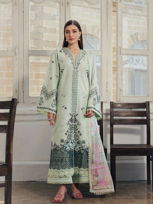 Afrozeh Day Break'26 Lawn Embroidered Unstitched 3-Piece Suit-Dewlit