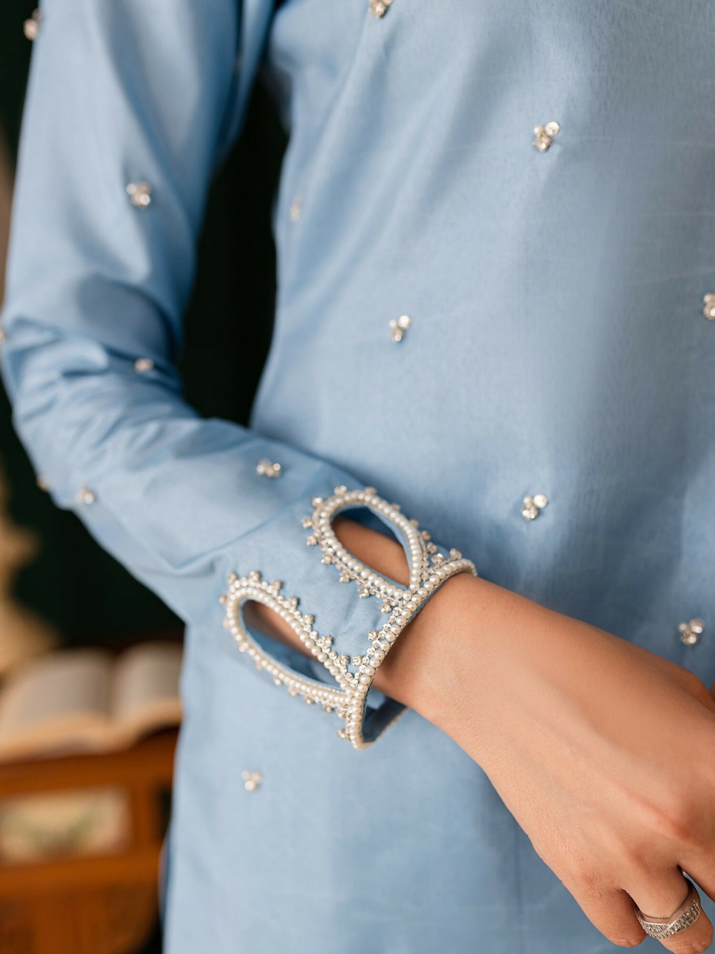Allure By IH Raw Silk Embellished Stitched 3-Piece Suit-Nuray