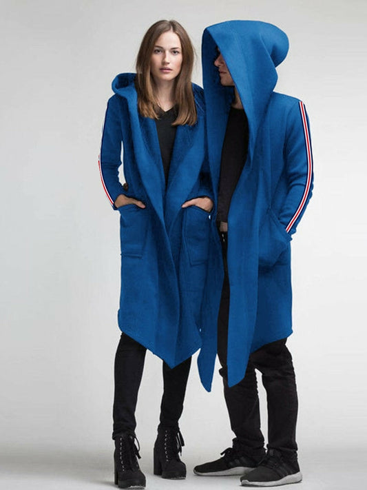 Blue,White and Grey Funky Grim Hooded Long Cloak-10293