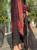 Black Sehrish Kanwal Festive Print'26 Lawn Embroidered Stitched 3-Piece Suit-Eshal