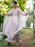 Lilac Manahil Arts Sheesha Net Embellished Stitched 4-Piece Suit-K-240