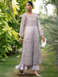 Lilac Manahil Arts Sheesha Net Embellished Stitched 4-Piece Suit-K-240
