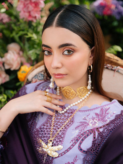 Mahnur Secret Garden Karandi Embroidered Stitched 3-Piece Suit–SG-003