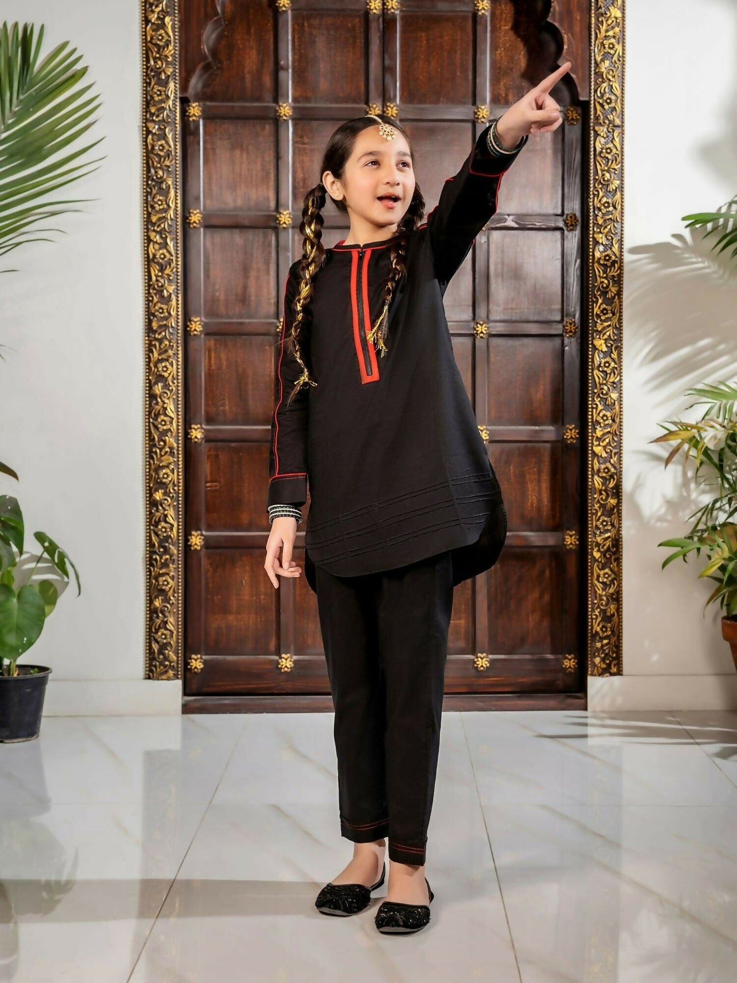 Velvour Girls Cotton Stitched 2-Piece Suit-VG104-B