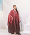 Ruby's Couture Haute & Chic Silk Embroidered Kaftan Set-Misty