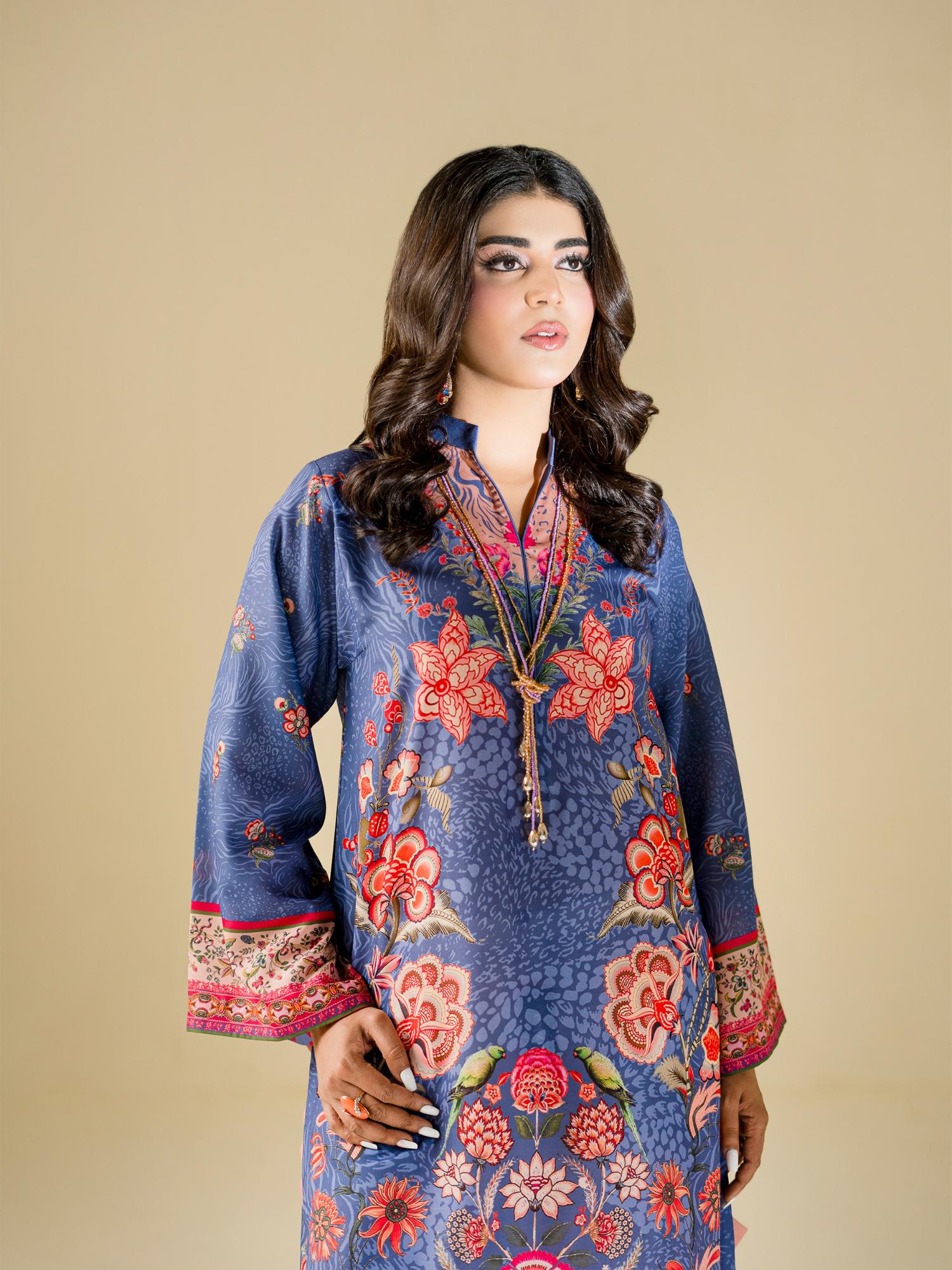 Blue Rabazka Blended Lawn Printed Stitched Shirt-WRTW-PLW-S26-1PC-07