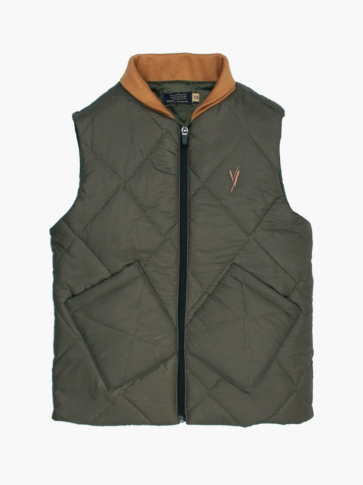 Grey Velvour  Puffer Jacket-VJ45-A