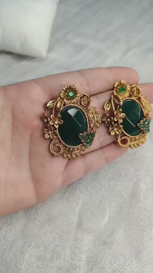 Durwaj's Floral Stud Earrings-DW-006