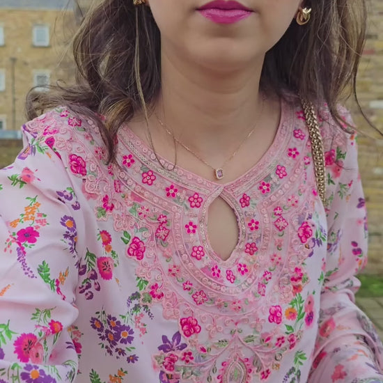 MAK Fashion Lawn Embroidered Stitched 3-Piece Suit-Rose Blend