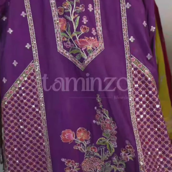 Fatima Hussain Lawn Embroidered Unstitched 3-Piece Suit-Reem